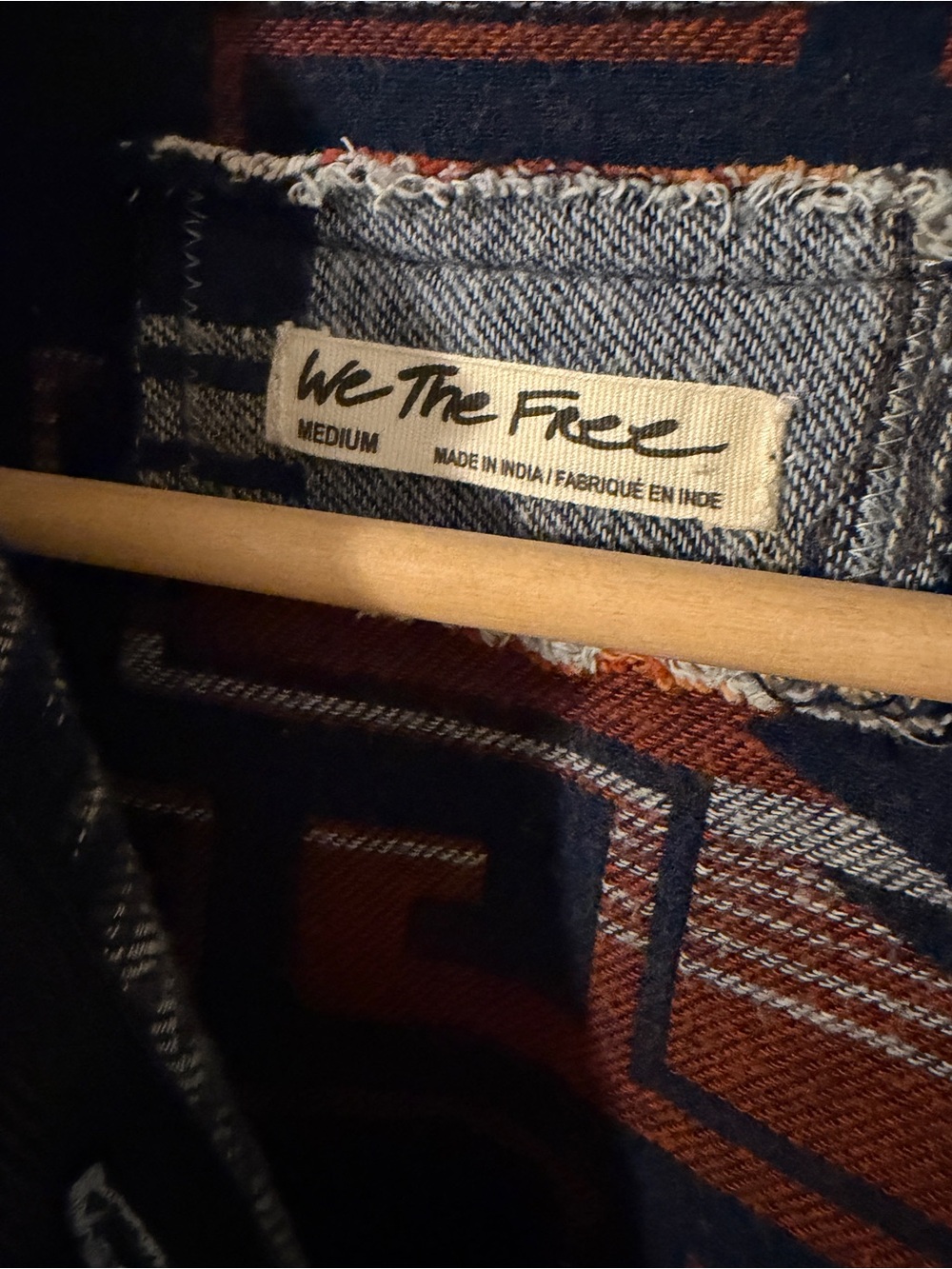 We The Free Arizona sky medium Aztec Button-Front Pullover in Navy, Gray & Brown - Picture 4 of 8
